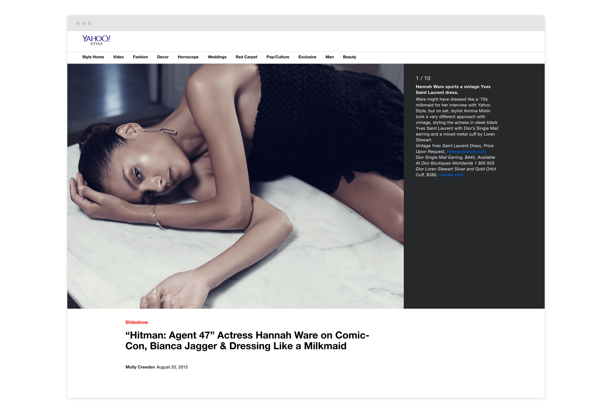 Hannah Ware on Yahoo Style | Content Strategy and Photography by Jane Smith Agency