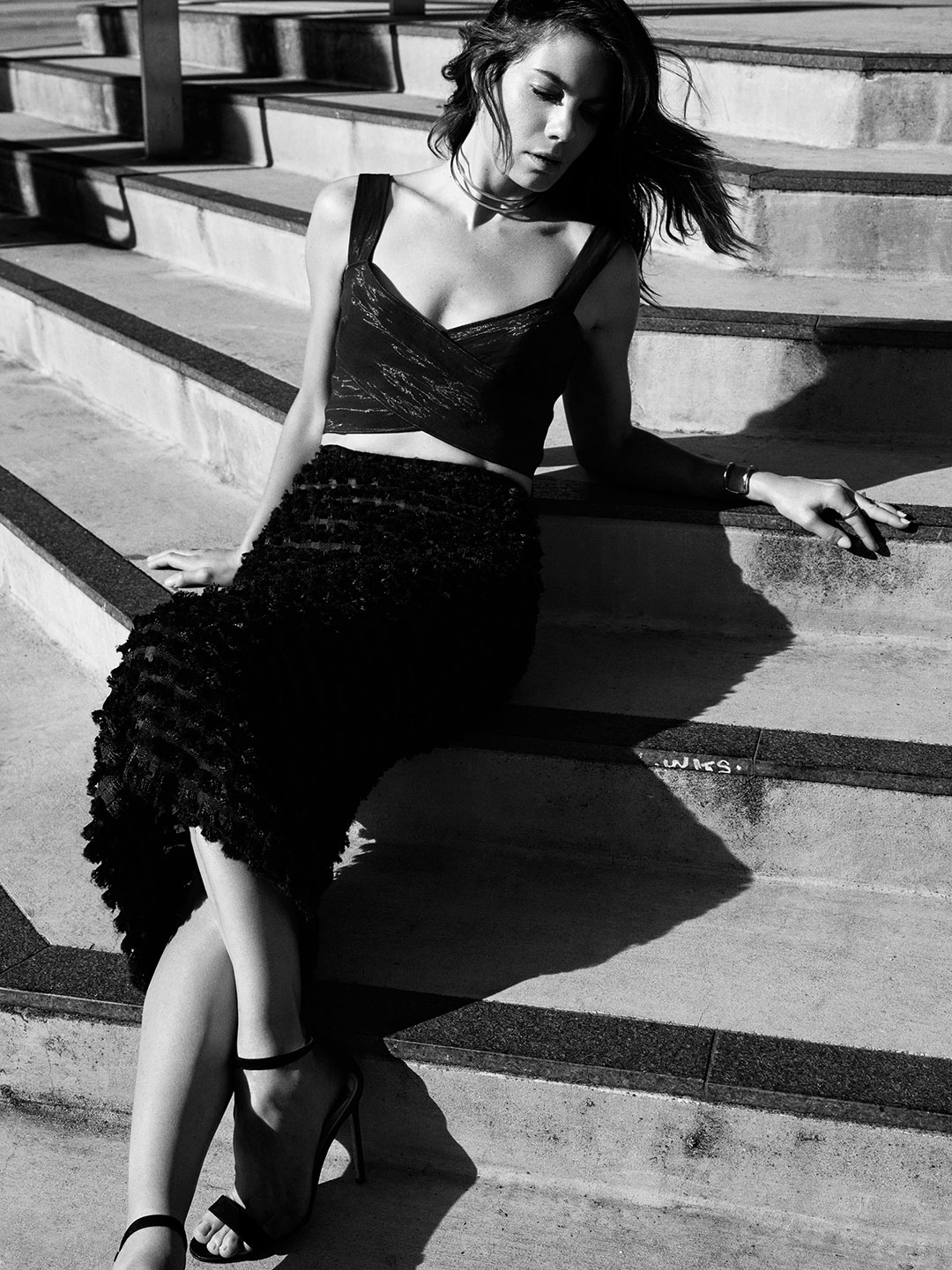 Michelle Monaghan Black & White Fashion Editorial for Yahoo Style by Jane Smith Agency